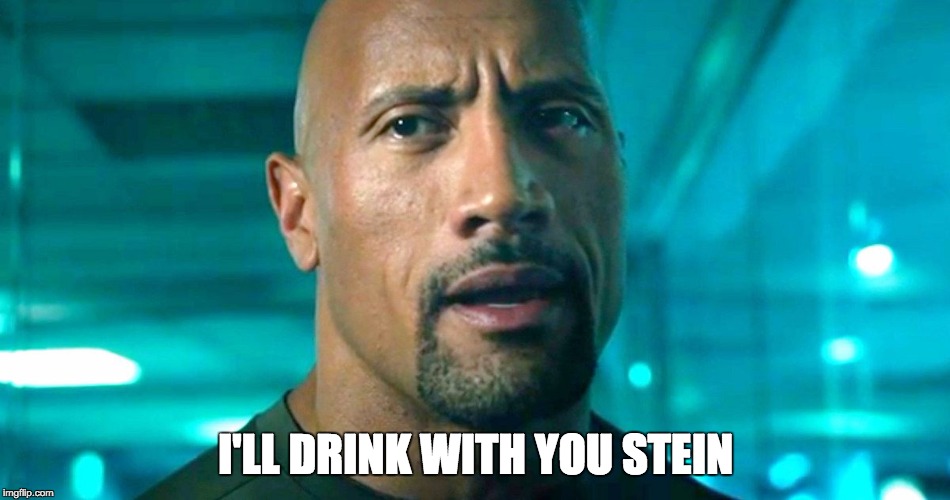 I'LL DRINK WITH YOU STEIN | image tagged in the rock | made w/ Imgflip meme maker