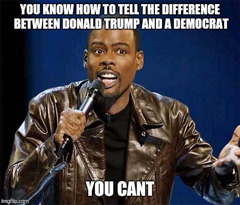 Chris Rock | YOU KNOW HOW TO TELL THE DIFFERENCE BETWEEN DONALD TRUMP AND A DEMOCRAT; YOU CANT | image tagged in chris rock | made w/ Imgflip meme maker