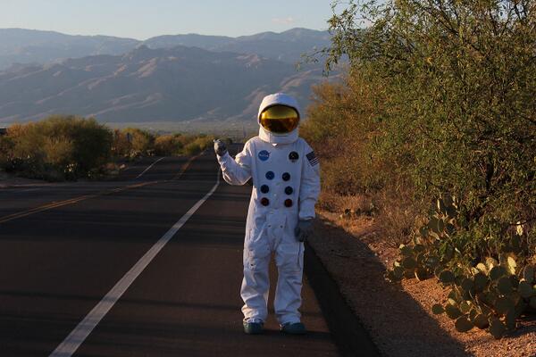 NASA Astronaught Hitchhiker Blank Meme Template