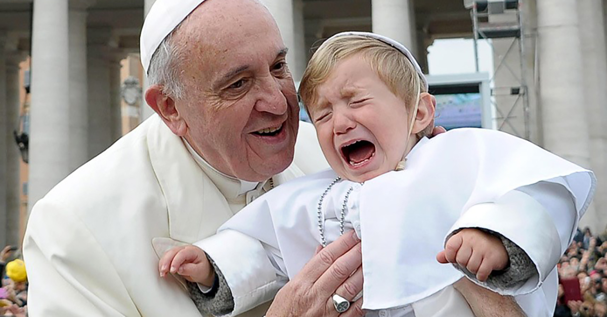 Pope sad child Blank Meme Template
