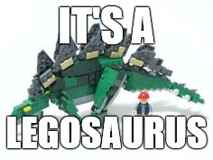 Legosaurus | IT'S A; LEGOSAURUS | image tagged in dinosaur,puns,bad pun,lego | made w/ Imgflip meme maker