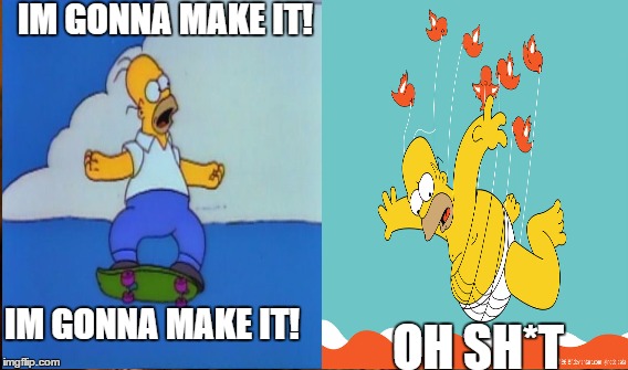 IM GONNA MAKE IT! OH SH*T; IM GONNA MAKE IT! | image tagged in funny,bananas,fail | made w/ Imgflip meme maker