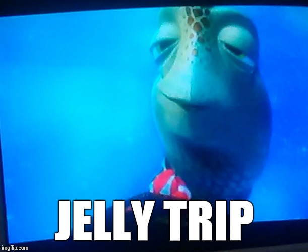 Crush found a new way to take on the jelly | JELLY TRIP | image tagged in memes,movies | made w/ Imgflip meme maker