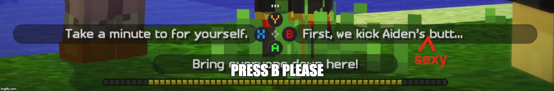 First, We Kick Aiden's Sexy Ass | PRESS B PLEASE | image tagged in kick,ass,butt,minecraft | made w/ Imgflip meme maker