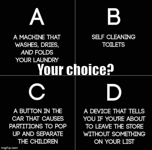 Your choice? | image tagged in multichoice | made w/ Imgflip meme maker