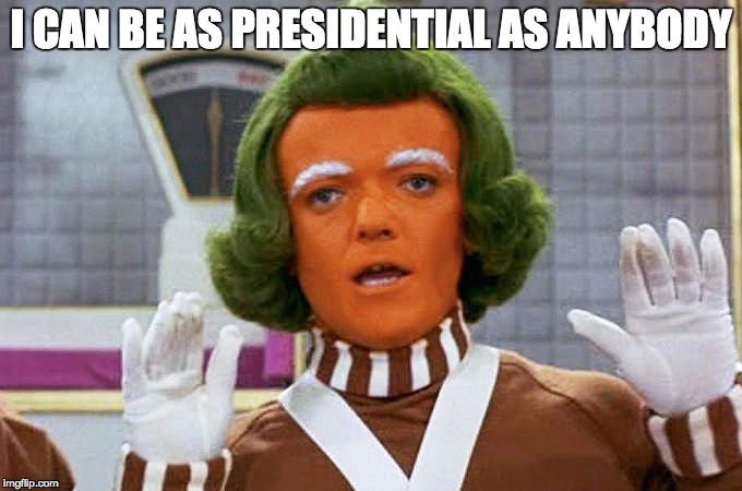 I CAN BE AS PRESIDENTIAL AS ANYBODY | image tagged in trump | made w/ Imgflip meme maker
