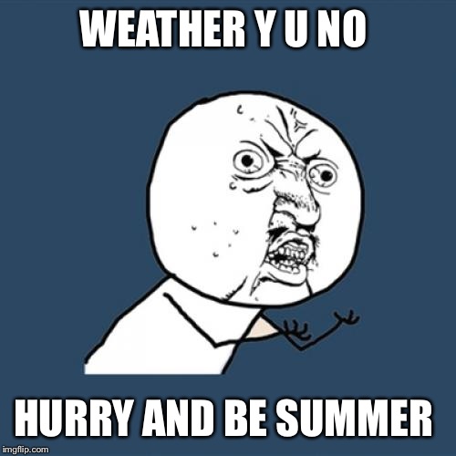 Y U No | WEATHER Y U NO; HURRY AND BE SUMMER | image tagged in memes,y u no | made w/ Imgflip meme maker