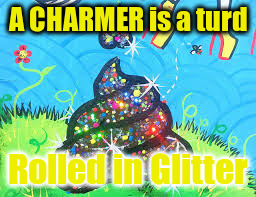 Charmer is a turd rolled in glitter. Fools gold. |  A CHARMER is a turd; Rolled in Glitter | image tagged in sarcasm | made w/ Imgflip meme maker