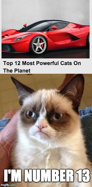 Don't get on that cat's bad side... | I'M NUMBER 13 | image tagged in grumpy cat,clickbait | made w/ Imgflip meme maker