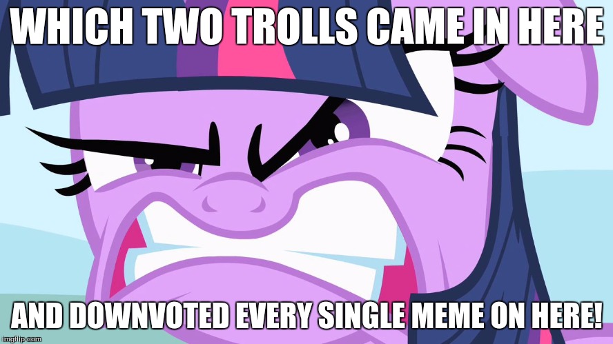 ANGRY Twilight | WHICH TWO TROLLS CAME IN HERE; AND DOWNVOTED EVERY SINGLE MEME ON HERE! | image tagged in angry twilight | made w/ Imgflip meme maker