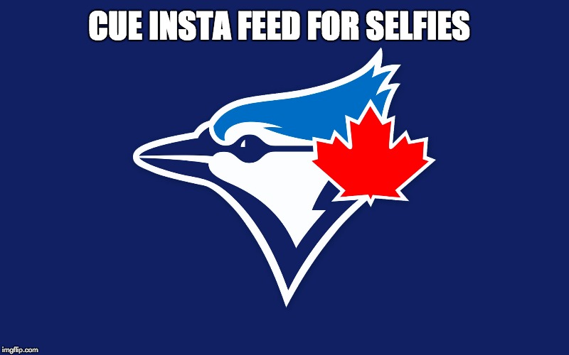 CUE INSTA FEED FOR SELFIES | image tagged in toronto blue jays | made w/ Imgflip meme maker
