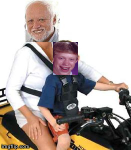 Harold has a bad feeling about this ride. | image tagged in bad luck brian,hide the pain harold | made w/ Imgflip meme maker
