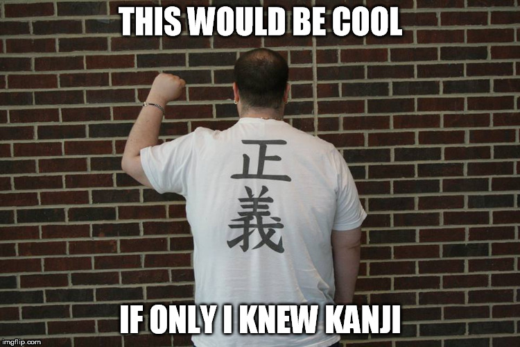 Cultural Mishao | THIS WOULD BE COOL; IF ONLY I KNEW KANJI | image tagged in culture | made w/ Imgflip meme maker