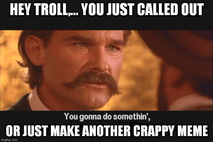 HEY TROLL,... YOU JUST CALLED OUT OR JUST MAKE ANOTHER CRAPPY MEME | made w/ Imgflip meme maker