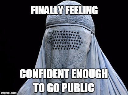 Coming out of my "shell" | FINALLY FEELING; CONFIDENT ENOUGH; TO GO PUBLIC | image tagged in bad pun burka,what if i told you,empowering | made w/ Imgflip meme maker