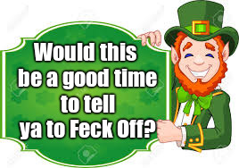 Oh Feck off |  Would this be a good time to tell ya to Feck Off? | image tagged in sarcastic | made w/ Imgflip meme maker