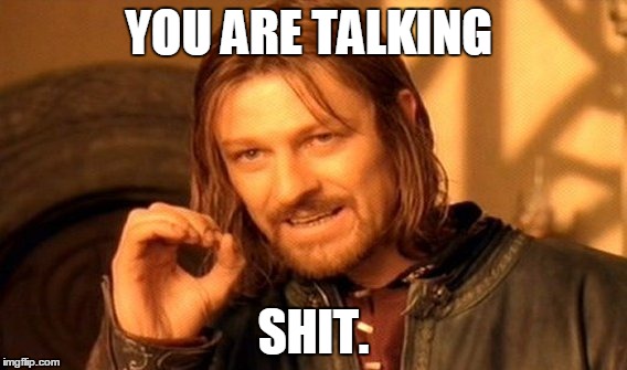 One Does Not Simply Meme | YOU ARE TALKING; SHIT. | image tagged in memes,one does not simply | made w/ Imgflip meme maker