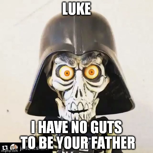 Darth Achmed | LUKE; I HAVE NO GUTS TO BE YOUR FATHER | image tagged in darth achmed | made w/ Imgflip meme maker