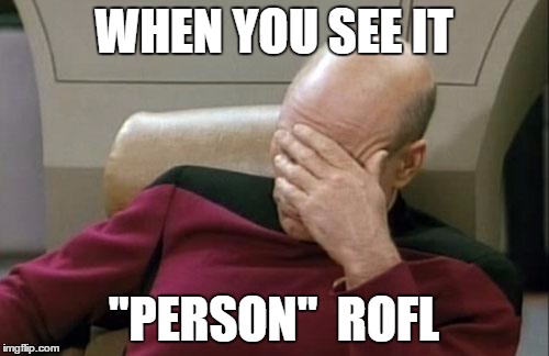 Captain Picard Facepalm Meme | WHEN YOU SEE IT "PERSON"  ROFL | image tagged in memes,captain picard facepalm | made w/ Imgflip meme maker