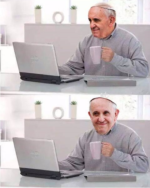 High Quality Hide the Pain Pope Blank Meme Template