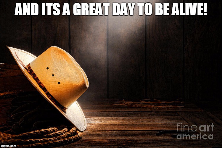 AND ITS A GREAT DAY TO BE ALIVE! | image tagged in cowhat | made w/ Imgflip meme maker