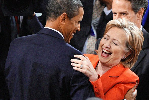 High Quality hillary obama laugh Blank Meme Template