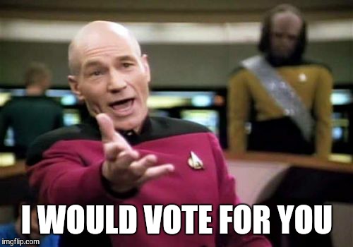 Picard Wtf Meme | I WOULD VOTE FOR YOU | image tagged in memes,picard wtf | made w/ Imgflip meme maker