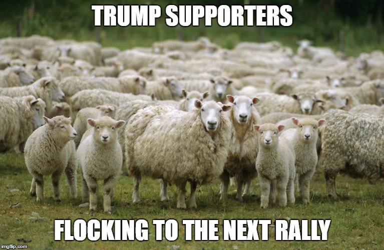 Isis match | TRUMP SUPPORTERS; FLOCKING TO THE NEXT RALLY | image tagged in isis match | made w/ Imgflip meme maker