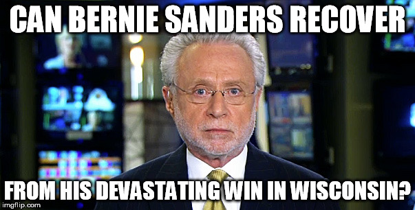 Media Bias for Clinton is real | CAN BERNIE SANDERS RECOVER; FROM HIS DEVASTATING WIN IN WISCONSIN? | image tagged in bernie wins wisconsin feel the bern | made w/ Imgflip meme maker