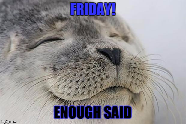 Satisfied Seal | FRIDAY! ENOUGH SAID | image tagged in memes,satisfied seal | made w/ Imgflip meme maker
