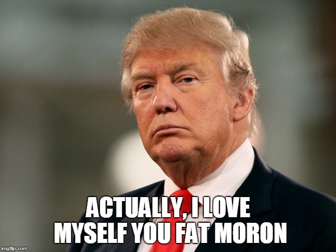 ACTUALLY, I LOVE MYSELF YOU FAT MORON | made w/ Imgflip meme maker