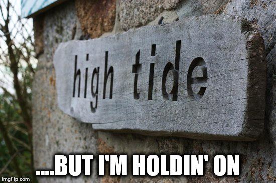 I'm Gonna Be Your Number One |  ....BUT I'M HOLDIN' ON | image tagged in blondie,ocean,tide,beach,sign | made w/ Imgflip meme maker