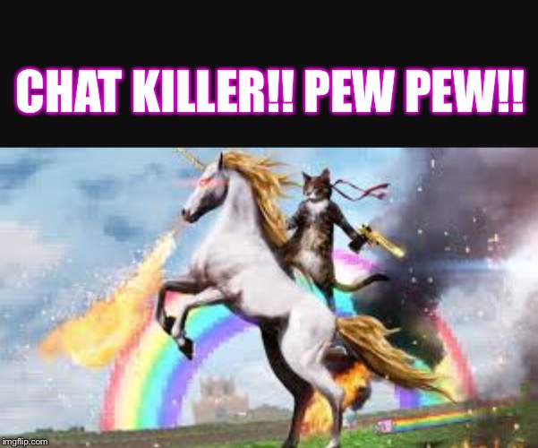 CHAT KILLER!! PEW PEW!! | image tagged in chat killer | made w/ Imgflip meme maker