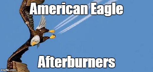 Eagle strike | American Eagle Afterburners | image tagged in eagle strike | made w/ Imgflip meme maker