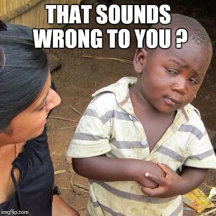 Third World Skeptical Kid Meme | THAT SOUNDS WRONG TO YOU ? | image tagged in memes,third world skeptical kid | made w/ Imgflip meme maker