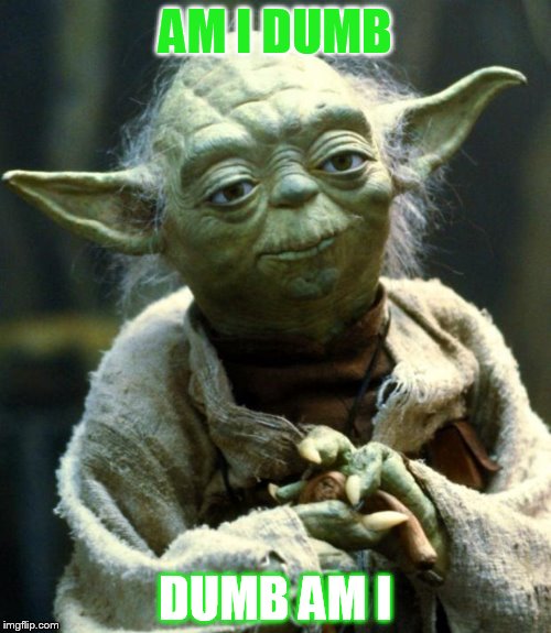 Star Wars Yoda Meme | AM I DUMB; DUMB AM I | image tagged in memes,star wars yoda | made w/ Imgflip meme maker