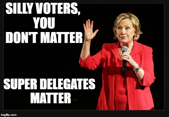 SILLY VOTERS, YOU DON'T MATTER SUPER DELEGATES MATTER | made w/ Imgflip meme maker