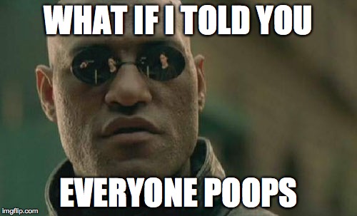 Matrix Morpheus | WHAT IF I TOLD YOU; EVERYONE POOPS | image tagged in memes,matrix morpheus | made w/ Imgflip meme maker