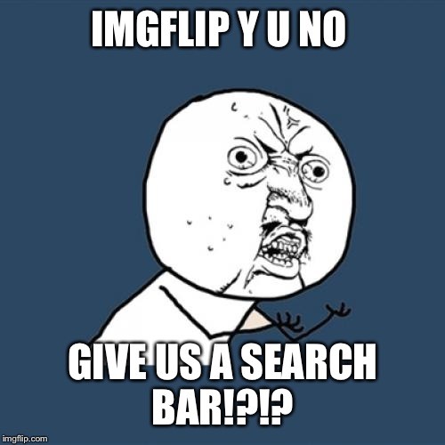 Y U No Meme | IMGFLIP Y U NO GIVE US A SEARCH BAR!?!? | image tagged in memes,y u no | made w/ Imgflip meme maker