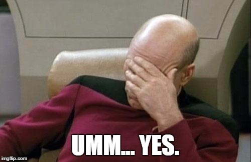 Captain Picard Facepalm Meme | UMM... YES. | image tagged in memes,captain picard facepalm | made w/ Imgflip meme maker