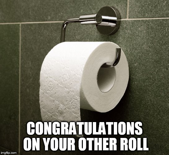 Opinion Wiper | CONGRATULATIONS ON YOUR OTHER ROLL | image tagged in opinion wiper | made w/ Imgflip meme maker