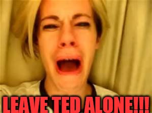 leave ted alone |  LEAVE TED ALONE!!! | image tagged in chris crocker | made w/ Imgflip meme maker