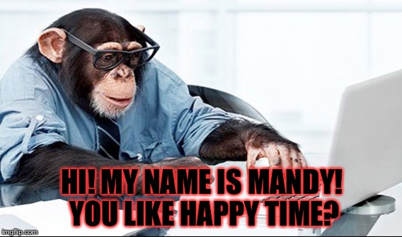HI! MY NAME IS MANDY! YOU LIKE HAPPY TIME? | made w/ Imgflip meme maker