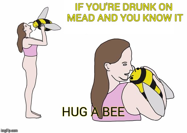 Me by noon on a Friday | IF YOU'RE DRUNK ON MEAD AND YOU KNOW IT; HUG A BEE | image tagged in who cares if your son is a bee | made w/ Imgflip meme maker