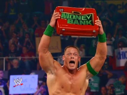 Surprised John Cena with Briefcase  Blank Meme Template