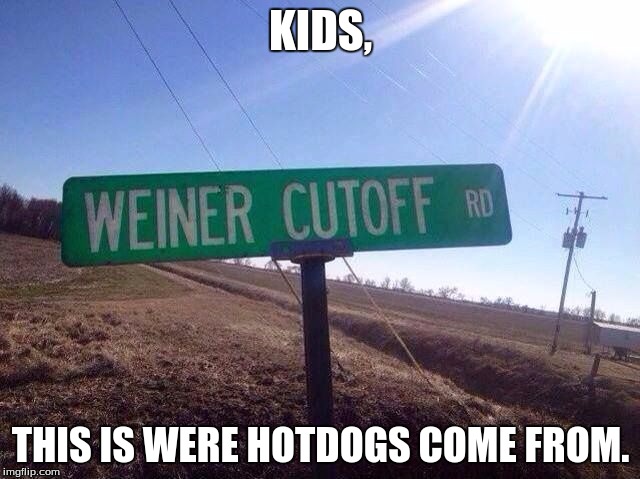 This is were hotdogs come from? a Road?! | KIDS, THIS IS WERE HOTDOGS COME FROM. | image tagged in memes,hotdogs | made w/ Imgflip meme maker