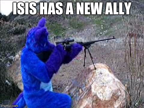 ISIS HAS A NEW ALLY | image tagged in root of all evil | made w/ Imgflip meme maker