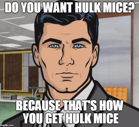 Archer Meme | DO YOU WANT HULK MICE? BECAUSE THAT'S HOW YOU GET HULK MICE | image tagged in memes,archer,AdviceAnimals | made w/ Imgflip meme maker