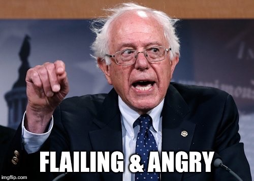 Flailing & Angry | FLAILING & ANGRY | image tagged in bernie sanders | made w/ Imgflip meme maker