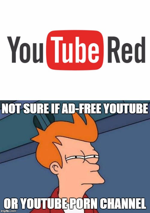 NOT SURE IF AD-FREE YOUTUBE OR YOUTUBE PORN CHANNEL | made w/ Imgflip meme maker